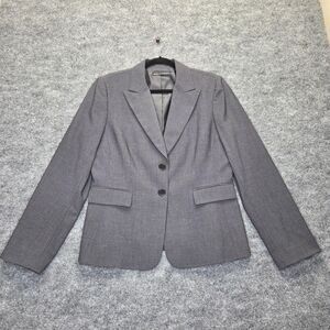 Isabella DeMarco Blazer Womens Medium Gray Lined 2 Button Career Jacket